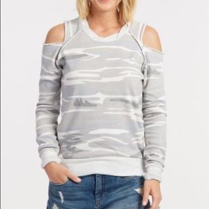 Camo Cold Shoulder Top